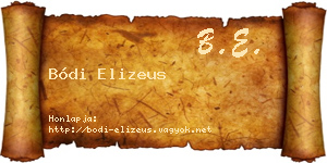 Bódi Elizeus névjegykártya